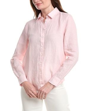 Brooks Brothers Cross Dye Linen Classic Shirt - Pink