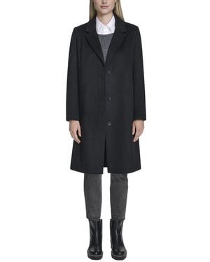 Cole Haan Slick Wool-blend Coat - Black