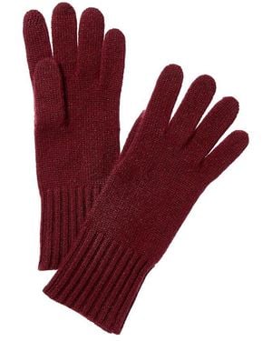 Hannah Rose Lurex Cashmere Gloves - Red
