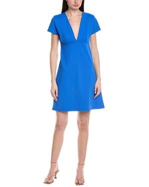 Susana Monaco V-Neck A-Line Mini Dress - Blue