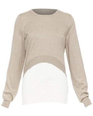 Celine Silk High-Low Sweater, Size Int (Authentic Pre-Loved) - Natural