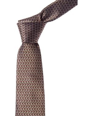 Canali Squares Silk Tie - Purple