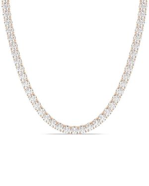 Lab Grown Diamonds 14K Rose 0.00 Ct. Tw. Lab-Grown Diamond Necklace - Metallic