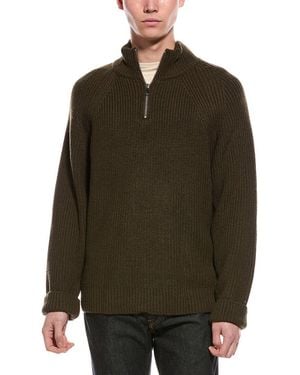 Slate & Stone Ribbed 1/4-Zip Mock Neck Sweater - Green