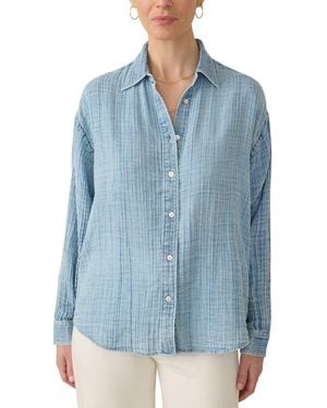 Faherty Dune Cotton Gauze Relaxed Shirt - Blue
