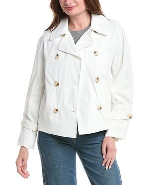 NVLT Cropped Double-Breasted Coat - White