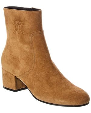 Celine Triomphe Suede Knee-High Boot - Brown