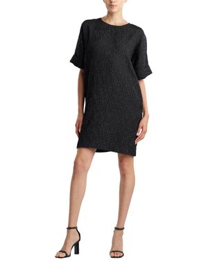 Natori N Floral Crinkle Jacquard T-Shirt Dress - Black