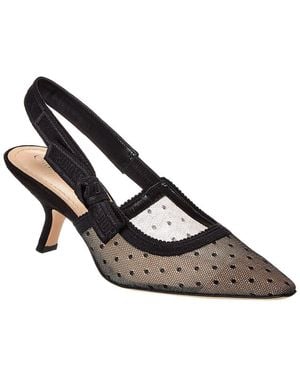 Dior J'A Mesh & Suede Slingback Pump - Black