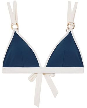 Reiss Bianca Contrast Trim Fixed Swimsuit - Blue