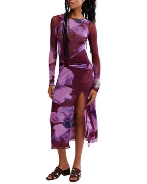 Free People Gianni Midi Dress - Purple