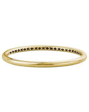 Non-Branded 14k Hollow Oval Bangle Bracelet - Metallic