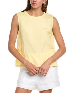 Femme Society Sleeveless Linen-Blend Top - White