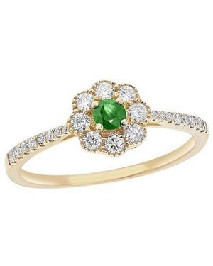 Diana M. Jewels Fine Jewellery 14K 0.52 Ct. Tw. Diamond & Emerald Half-Eternity Ring - White