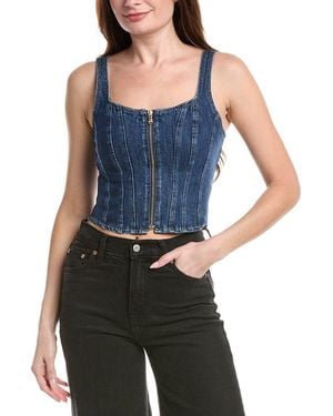 L'Agence Elysia Zip Corset Tank - Blue