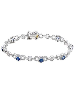 Suzy Levian 3.86 Ct. Tw. Diamond & Sapphire Tennis Bracelet - White