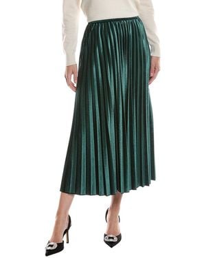 Anne Klein Pull-On Pleated Skirt - Green