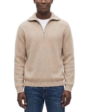 NAADAM Wool & Cashmere-Blend 1/4-Zip Mock Neck Jumper - Natural