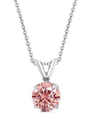 Amairah 14K 1.00 Ct. Tw. Lab-Grown Diamond Solitaire Pendant Necklace - Pink