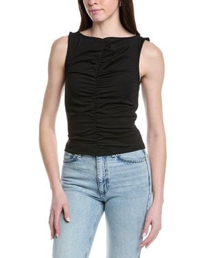FRAME The Ruched Sleeveless Top - Black