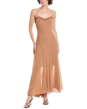 Bardot Tatian Frill Trim Maxi Dress - Natural