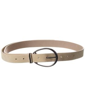 Brunello Cucinelli Suede Belt - White
