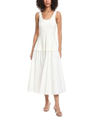Jonathan Simkhai Silas Knit Bodice Midi Dress - White