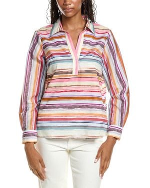 Foxcroft Sophia Watercolour Shirt - Red
