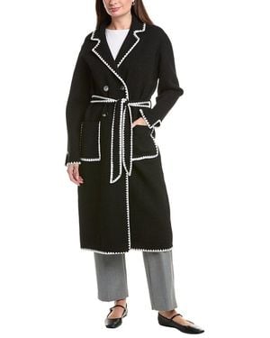 NVLT Longline Eyelash Wrap Coat - Black