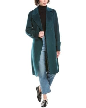 Forte Belted Wool & Cashmere-Blend Coat - Blue