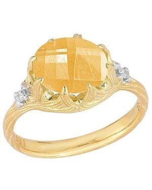 Reiss 14k 3.40 Ct. Tw. Diamond & Citrine Cocktail Ring - Metallic