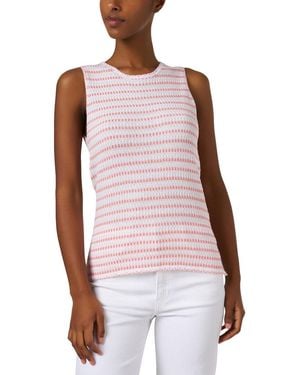 ecru Striped Knit Tank - Red