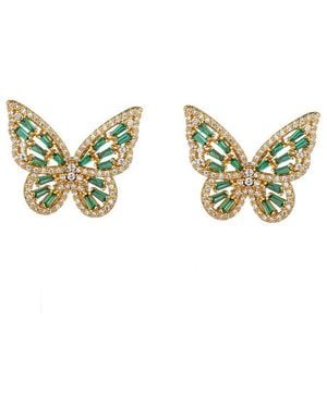 Eye Candy LA Cz Butterfly Earrings - Metallic