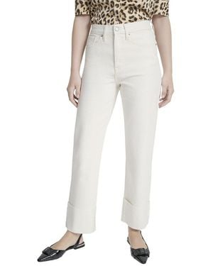 DKNY High Rise Ecru Relaxed Straight Jean - Multicolour