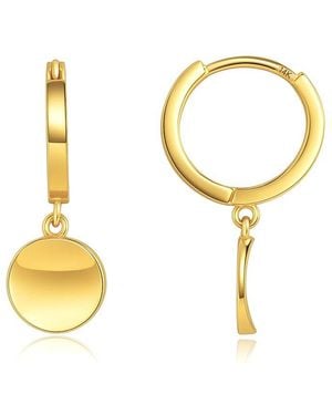 MaxColor 14K Hoop Earrings - Metallic
