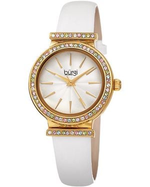Burgi Burgi Genuine Patent Leather Watch - Metallic