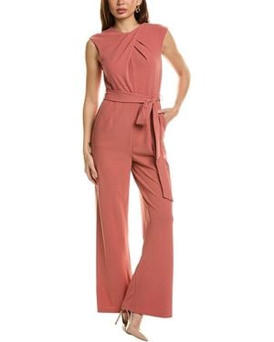 Tahari Tie Waist Jumpsuit - Red