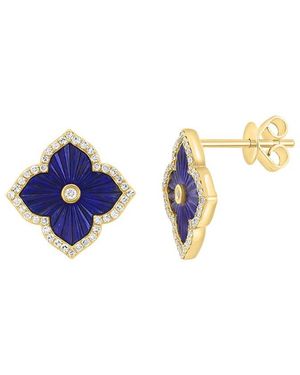 Effy Fine Jewelry 14K 2.25 Ct. Tw. Diamond & Lapis Lazuli Earrings - Blue