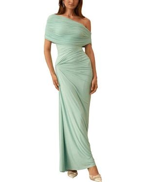 Dilireba One-Shoulder Maxi Dress - Green