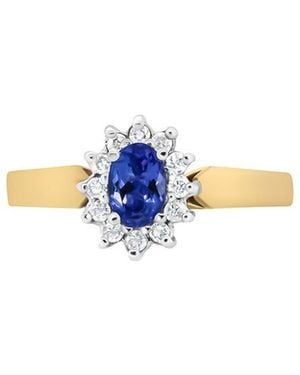 Haus of Brilliance 14K 0.48 Ct. Tw. Diamond & Tanzanite Halo Ring - Blue