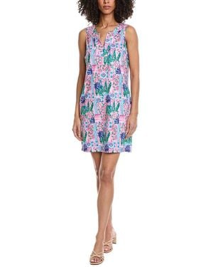 Stella Parker Notch Neck Dress - Blue