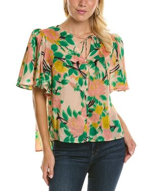 Tracy Reese Flounce Top - Green