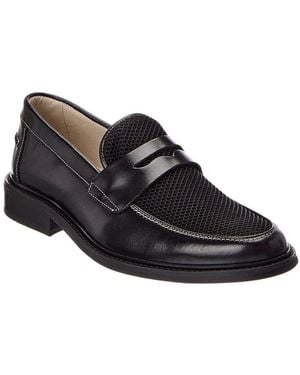 Bruno Magli Alex Loafer Leather & Mesh Loafer - Black