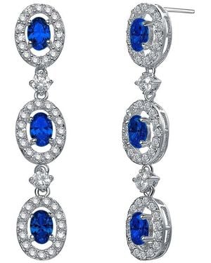 Genevive Jewelry Silver Dangle Earrings - Blue