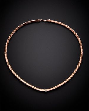 Italian Gold Over Silver 18K 0.10 Ct. Tw. Diamond Goose Necklace - Black