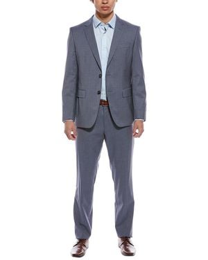 BOSS 2Pc Wool Suit With Flat Front Pant - Blue