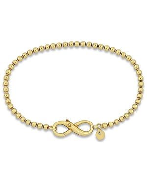 Italian Silver Ball Link Bracelet - Metallic