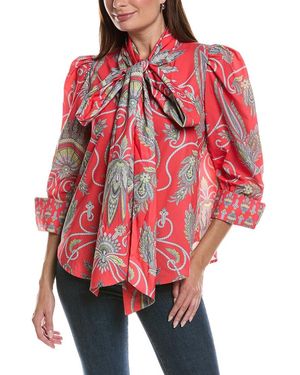 Gretchen Scott Billow Tie Blouse - Red