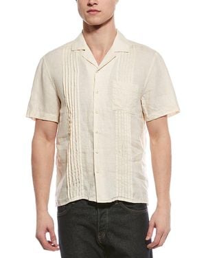 Onia Linen Pintuck Camp Shirt - Natural