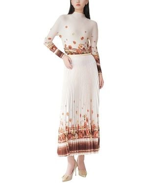 Linda Charm 2Pc Blouse & Skirt Set - White